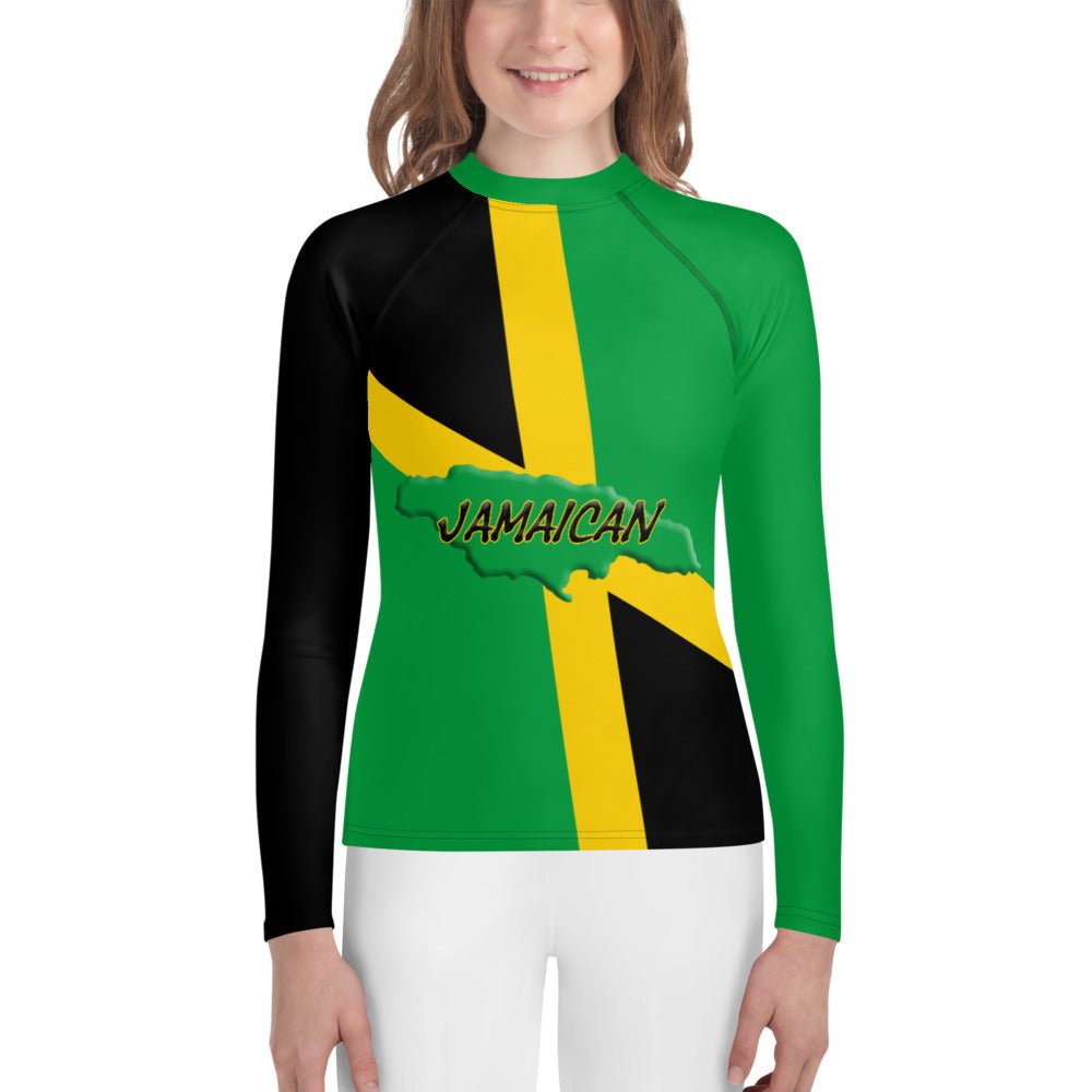 Jamaica Flag Youth Rash Guard - Conscious Apparel Store