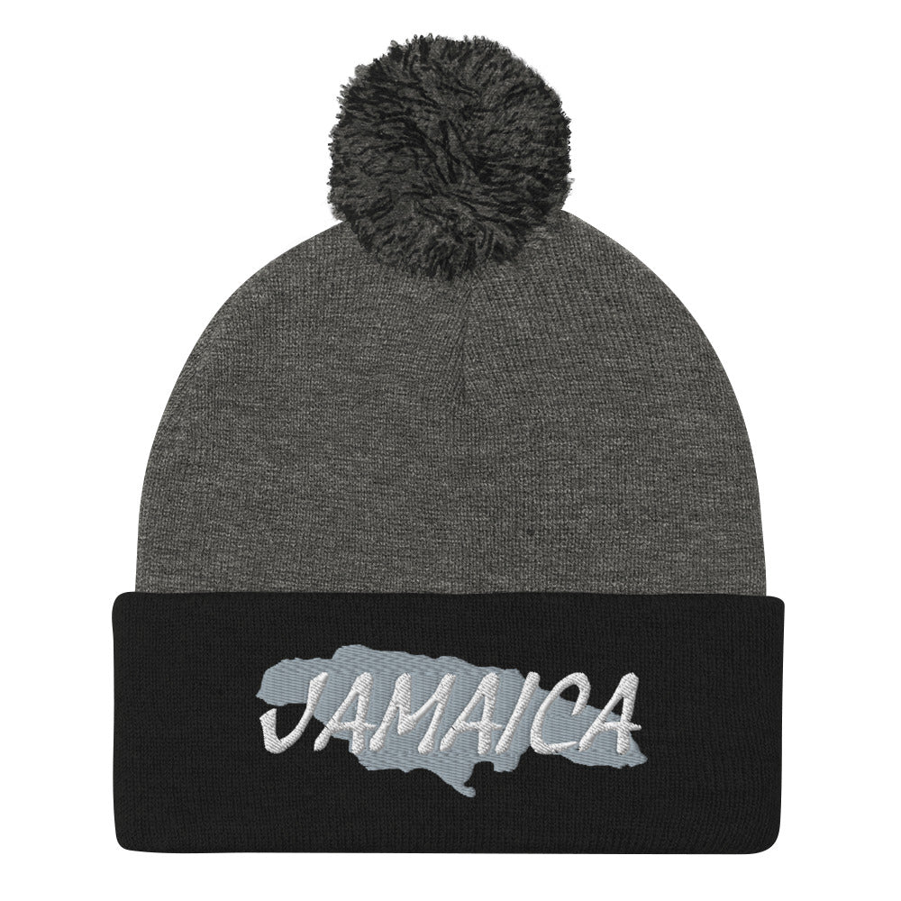 Jamaica Map Pom-Pom Beanie - Conscious Apparel Store
