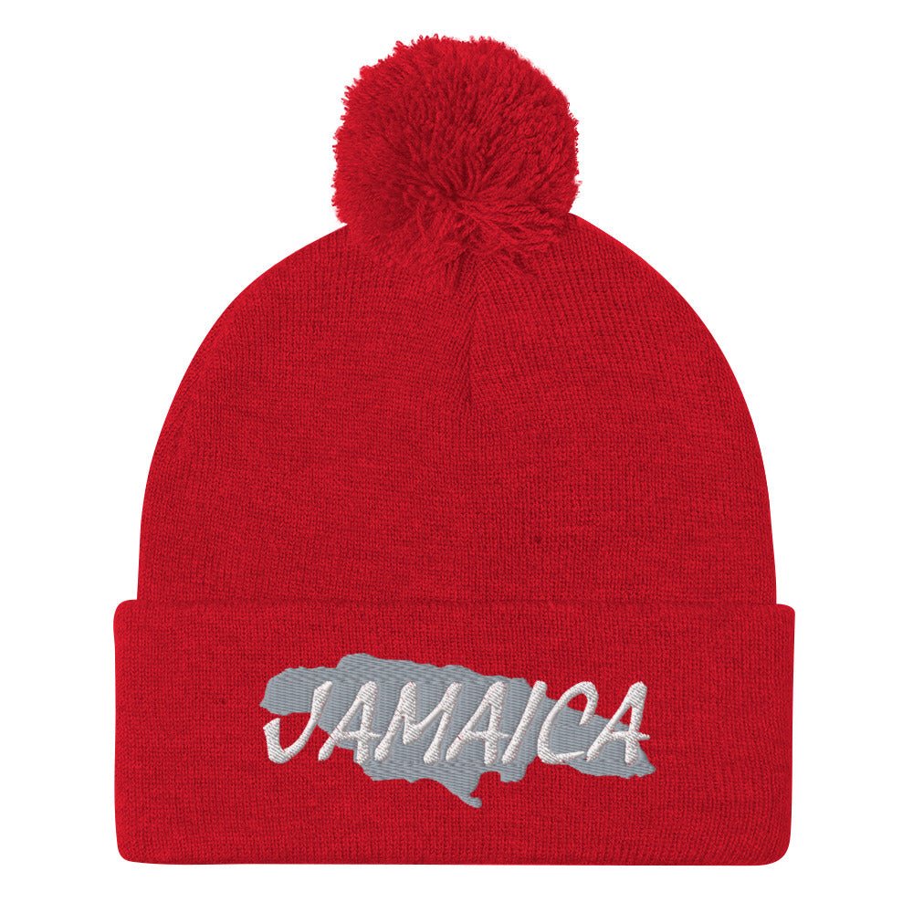 Jamaica Map Pom-Pom Beanie - Conscious Apparel Store