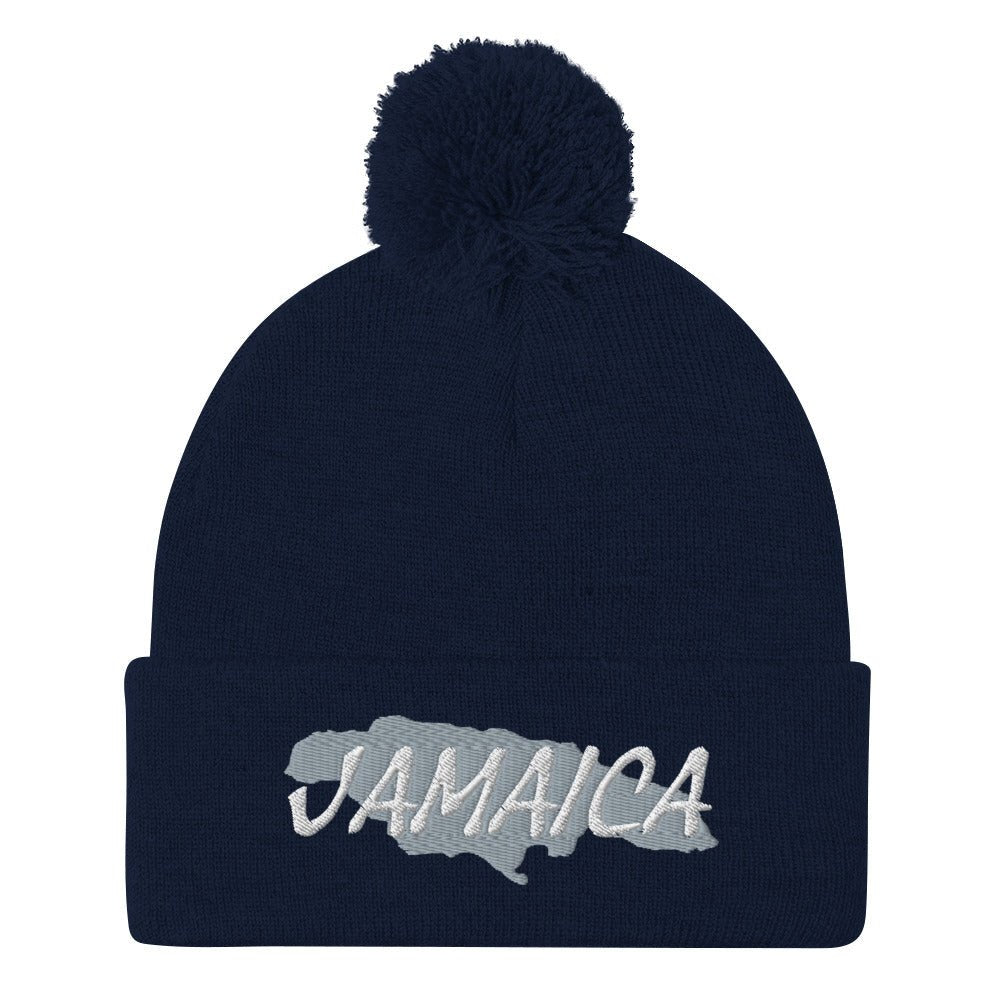 Jamaica Map Pom-Pom Beanie - Conscious Apparel Store