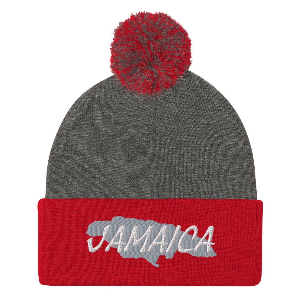 Jamaica Map Pom-Pom Beanie - Conscious Apparel Store