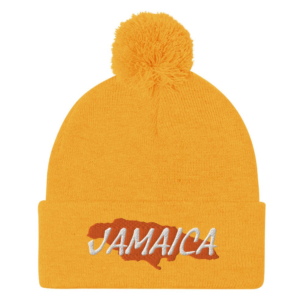 Jamaica Map Pom-Pom Beanie - Conscious Apparel Store