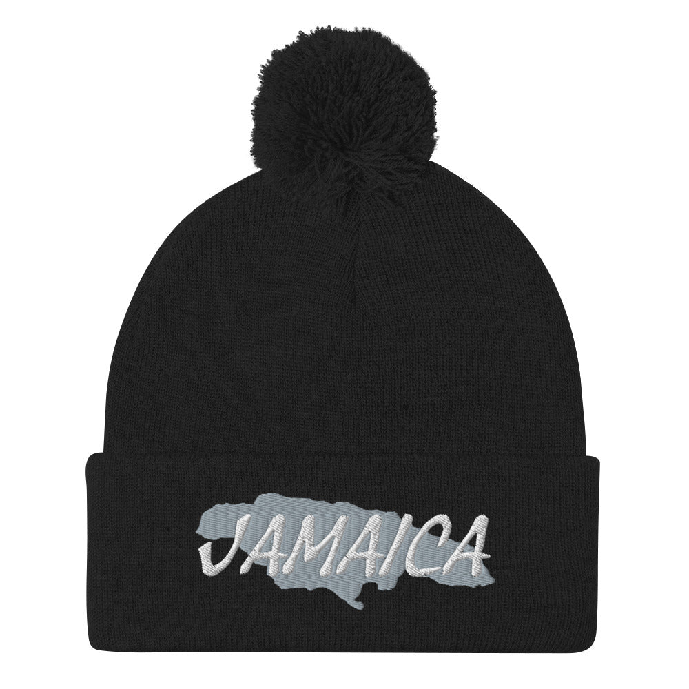 Jamaica Map Pom-Pom Beanie - Conscious Apparel Store