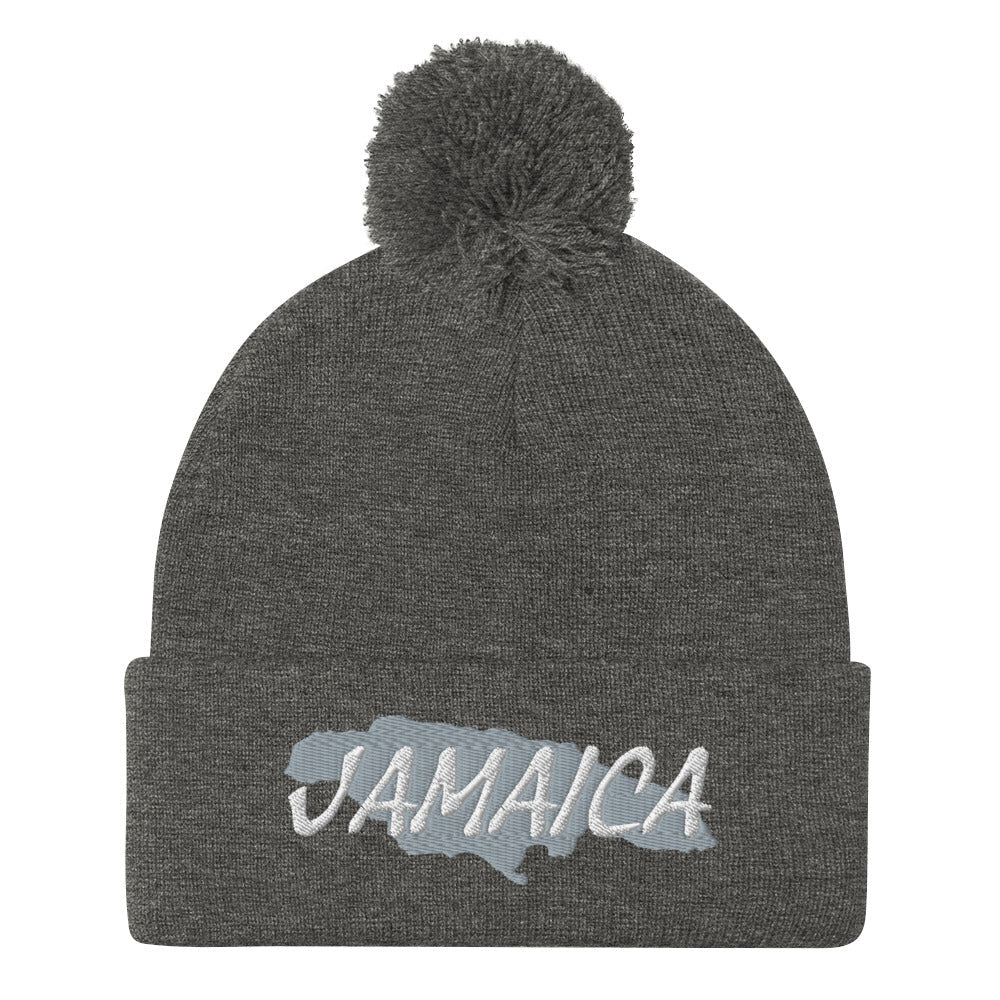 Jamaica Map Pom-Pom Beanie - Conscious Apparel Store