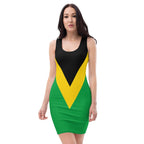 Jamaican Flag Bodycon Dress - Conscious Apparel Store