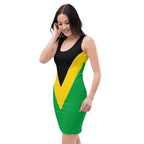 Jamaican Flag Bodycon Dress - Conscious Apparel Store