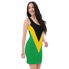 Jamaican Flag Bodycon Dress - Conscious Apparel Store