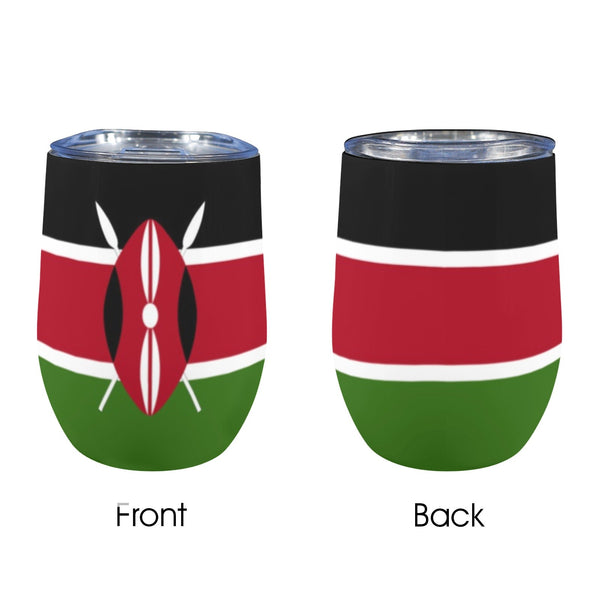 Kenya Flag 12oz Wine Tumbler - Conscious Apparel Store