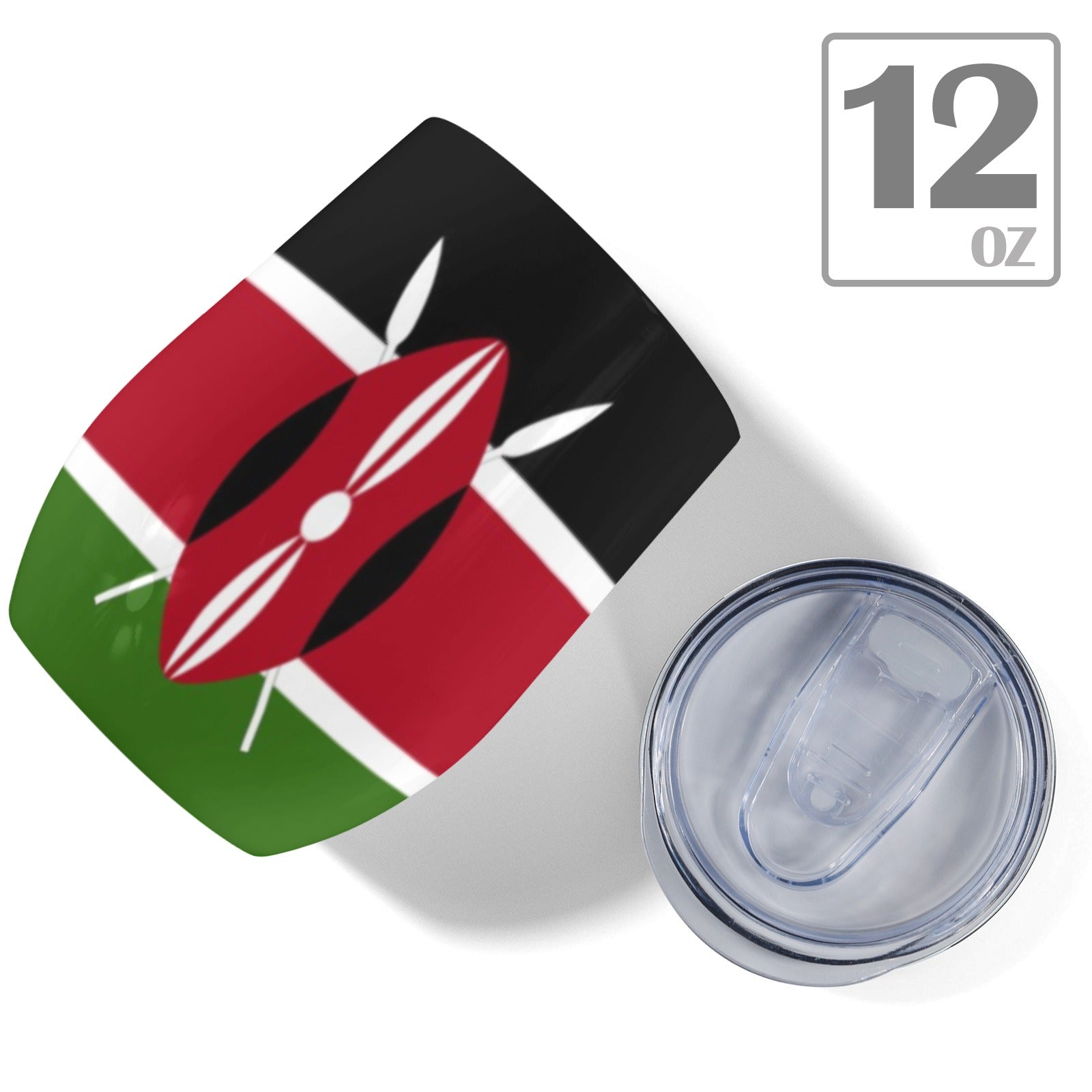 Kenya Flag 12oz Wine Tumbler - Conscious Apparel Store
