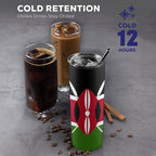 Kenya Flag 20oz Tall Skinny Tumbler with Lid and Straw - Conscious Apparel Store