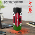 Kenya Flag 20oz Tall Skinny Tumbler with Lid and Straw - Conscious Apparel Store