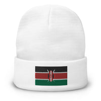 Kenya Flag Embroidered Beanie - Conscious Apparel Store