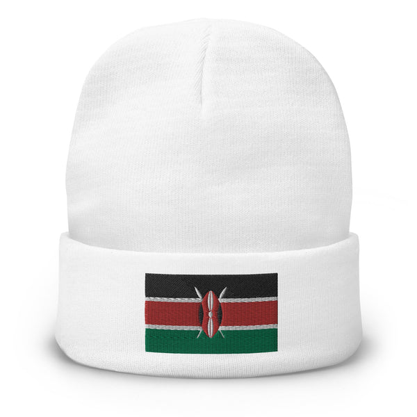 Kenya Flag Embroidered Beanie - Conscious Apparel Store