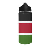 Kenya Flag Insulated Water Bottle with Straw Lid (18 oz) - Conscious Apparel Store