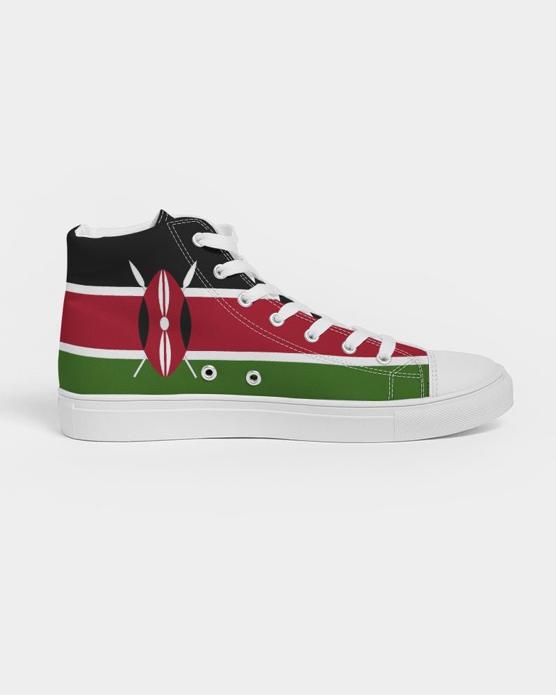 Kenya Flag Men's Hightop Canvas Shoe - Conscious Apparel Store