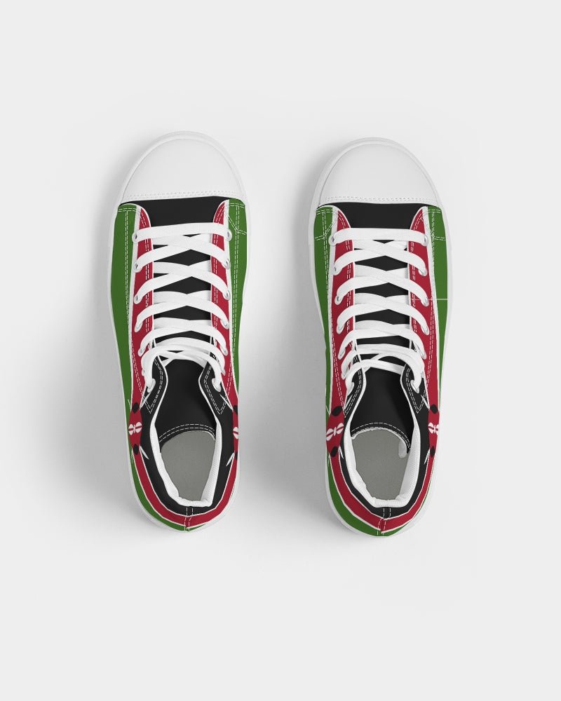 Kenya Flag Men's Hightop Canvas Shoe - Conscious Apparel Store