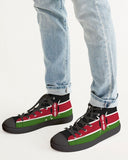 Kenya Flag Men's Hightop Canvas Shoe - Black - Conscious Apparel Store