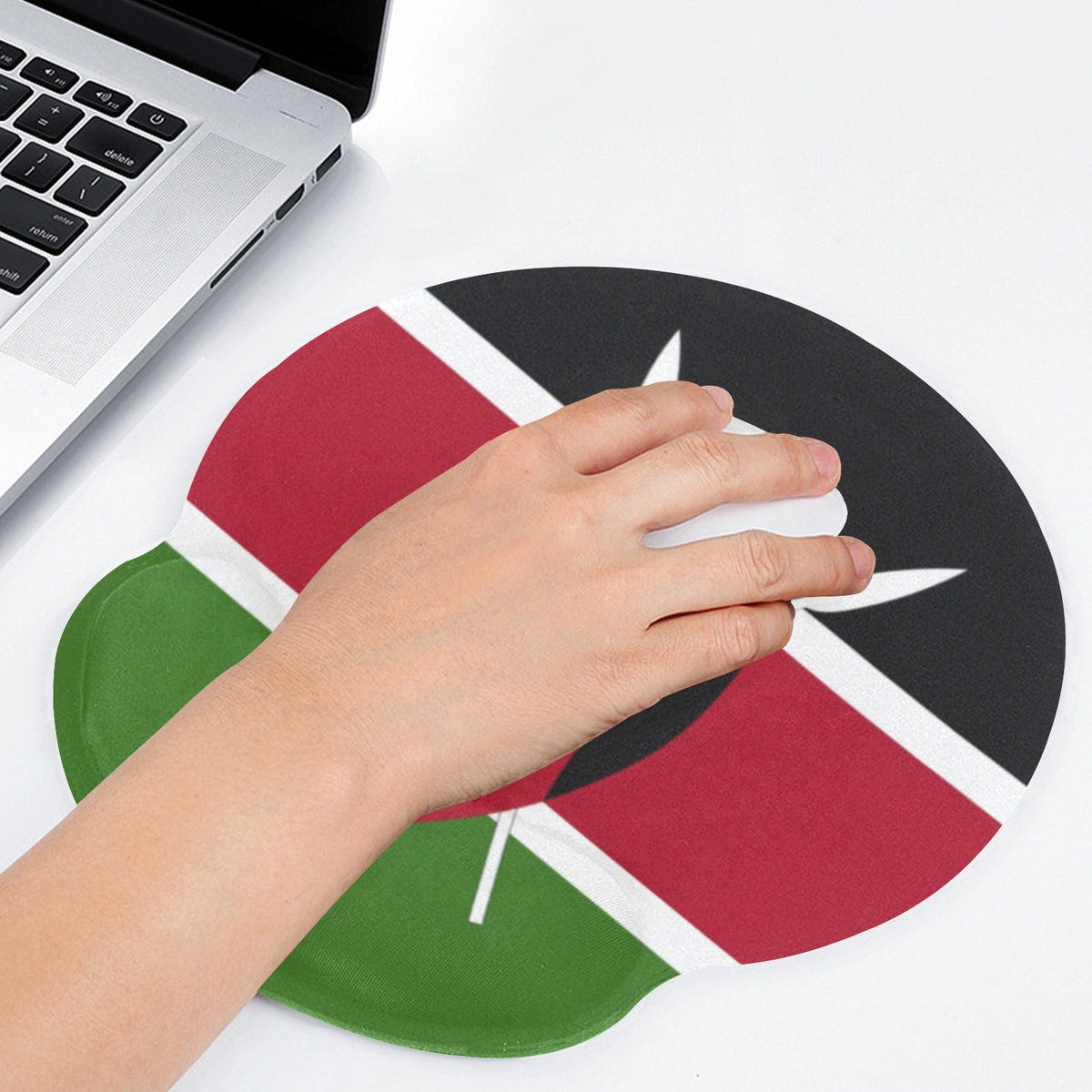 Kenya Flag Mouse Pad with Wrist Rest Support - Conscious Apparel Store