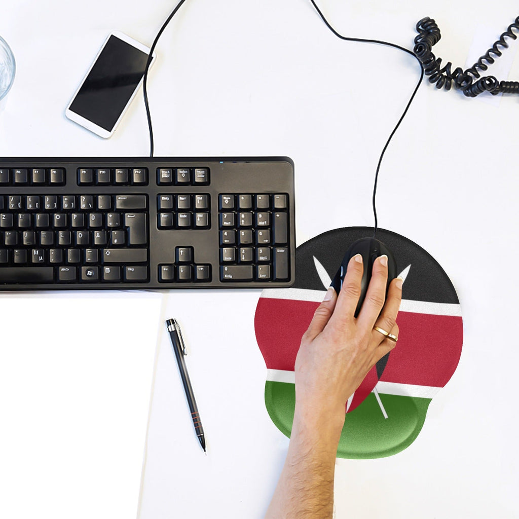 Kenya Flag Mouse Pad with Wrist Rest Support - Conscious Apparel Store