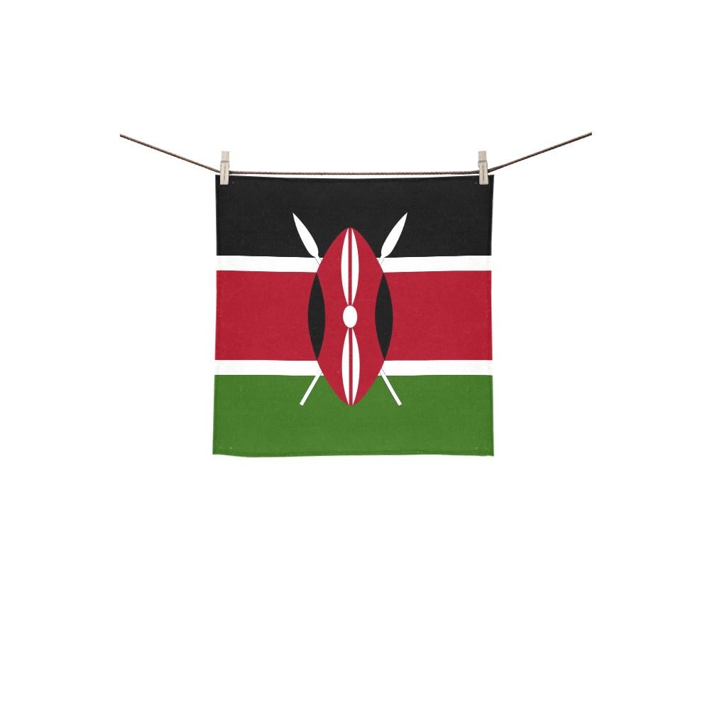 Kenya Flag Square Towel 13“x13” - Conscious Apparel Store