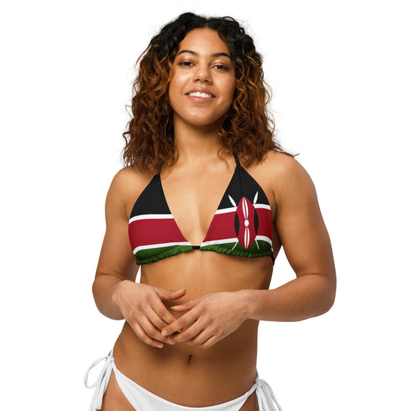 Kenya Flag String Bikini Top - Conscious Apparel Store