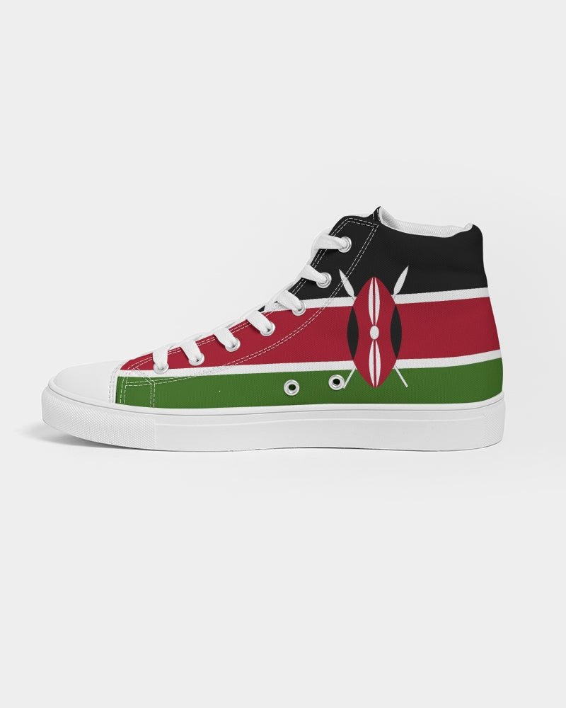 Kenya Flag Women's Hightop Canvas Shoe - Conscious Apparel Store