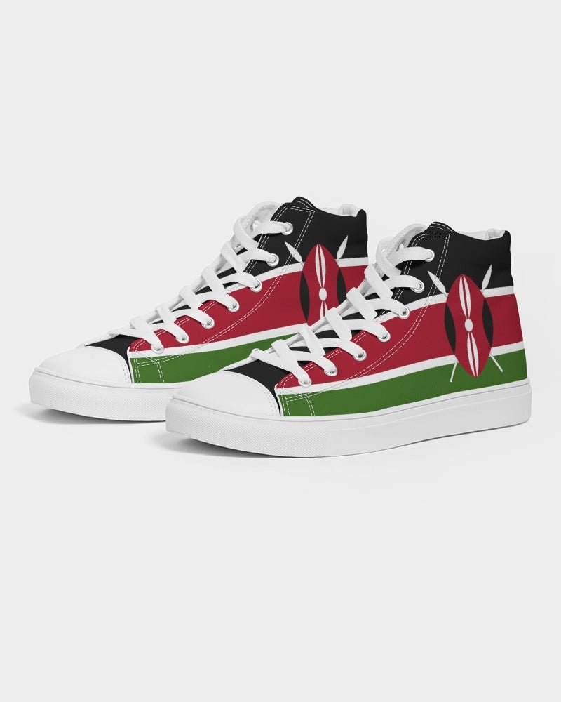 Kenya Flag Women's Hightop Canvas Shoe - Conscious Apparel Store