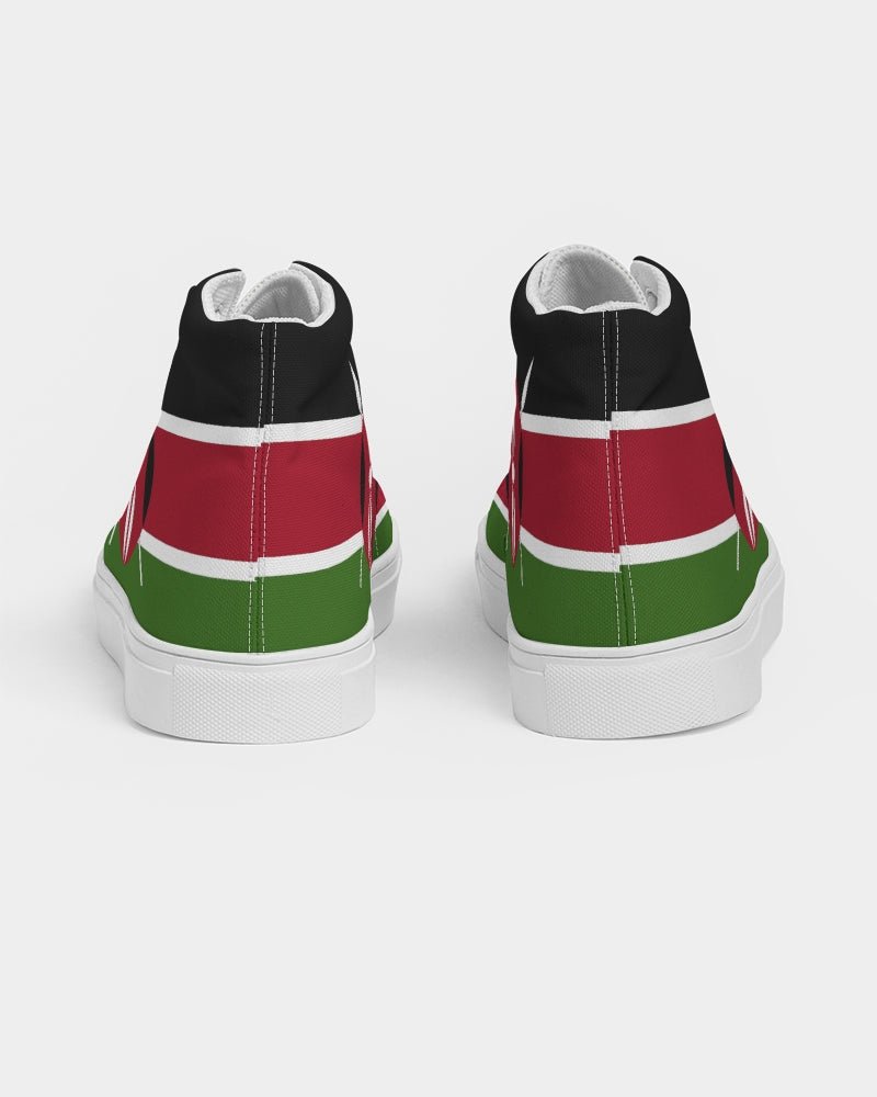 Kenya Flag Women's Hightop Canvas Shoe - Conscious Apparel Store