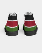 Kenya Flag Women's Hightop Canvas Shoe - Black - Conscious Apparel Store