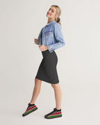 Kenya Flag Women's Hightop Canvas Shoe - Black - Conscious Apparel Store
