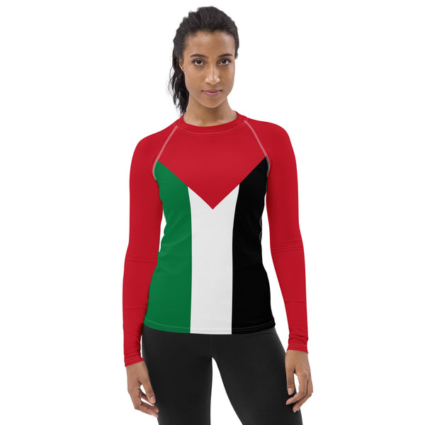 Palestine Flag Women's Rash Guard - Conscious Apparel Store