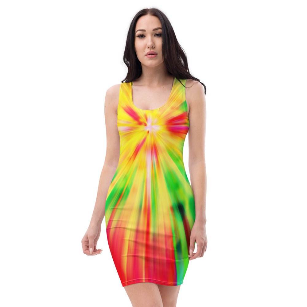 psychedelic bodycon dress Inela Bodycon Mini Dress - Flower Power Paisley Psychedelic Print