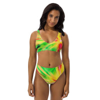 Psychedelic Rastafarian high-waisted bikini - Conscious Apparel Store