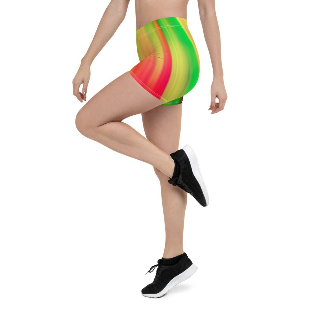 Psychedelic Rastafarian Leggings Shorts - Conscious Apparel Store