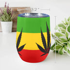Rasta Leaf Flag 12oz Wine Tumbler - Conscious Apparel Store