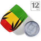 Rasta Leaf Flag 12oz Wine Tumbler - Conscious Apparel Store
