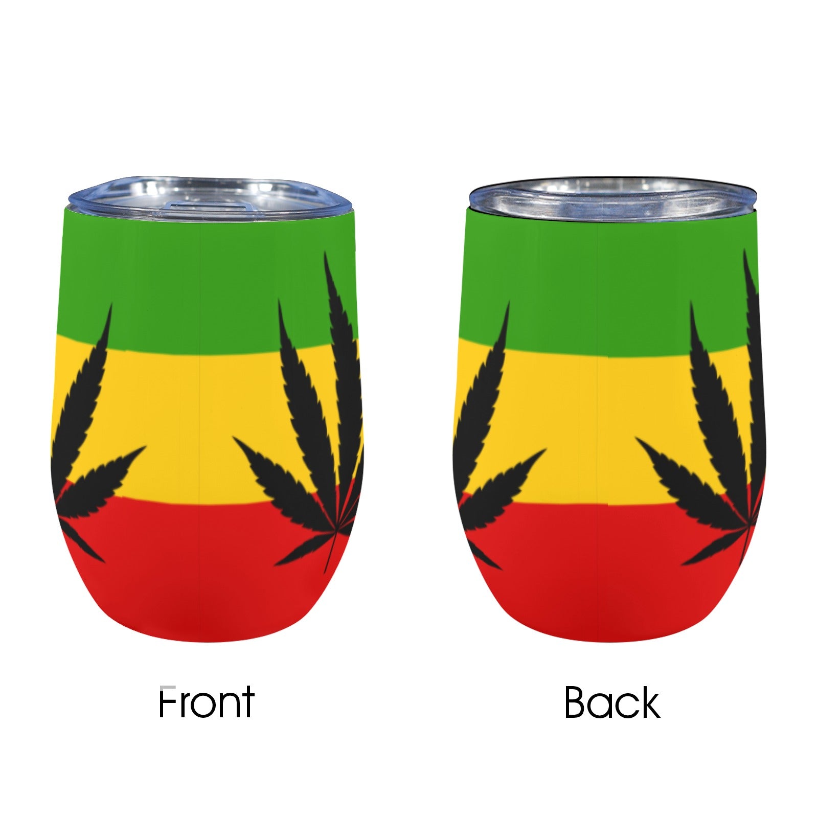 Rasta Leaf Flag 12oz Wine Tumbler - Conscious Apparel Store
