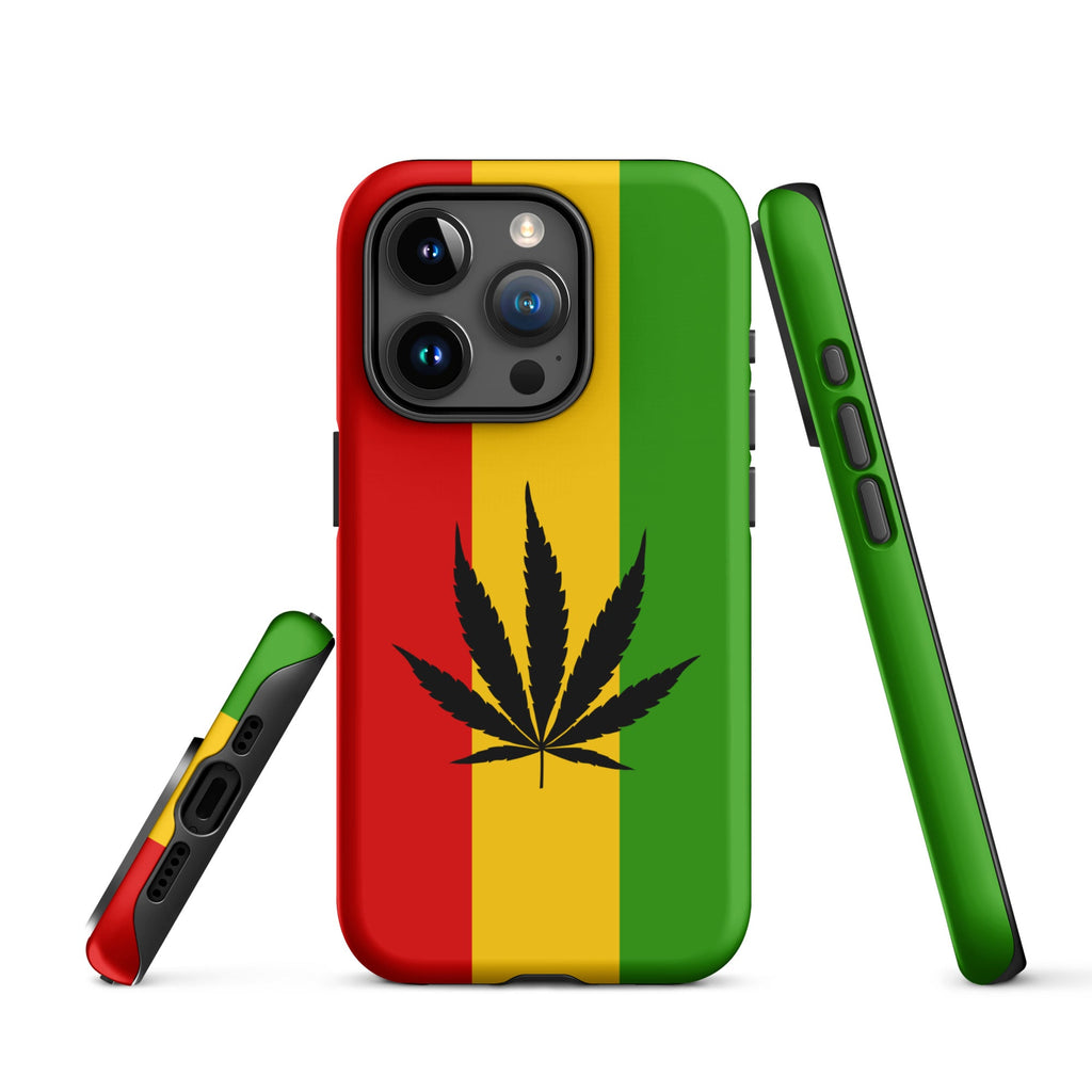 Rasta Leaf Tough Cellphone Case for iPhone® - Conscious Apparel Store