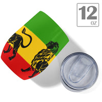 Rasta Lion Flag 12oz Wine Tumbler - Conscious Apparel Store