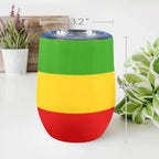Rastafarian Flag 12oz Wine Tumbler - Conscious Apparel Store