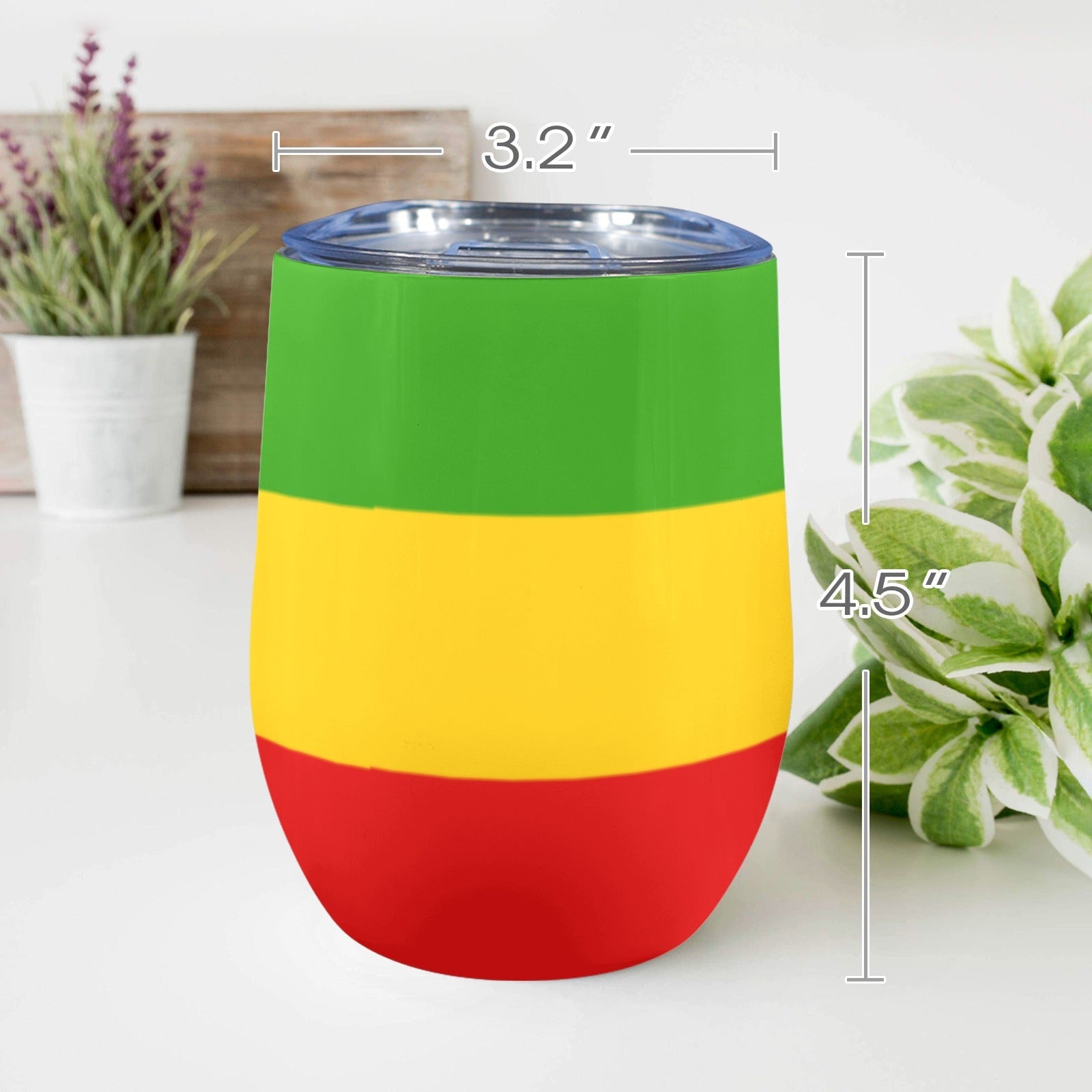 Rastafarian Flag 12oz Wine Tumbler - Conscious Apparel Store