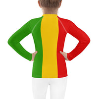 Rastafarian Flag Kids Rash Guard - Conscious Apparel Store