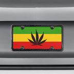 Rastafarian Flag Leaf Custom License Plate - Conscious Apparel Store
