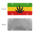 Rastafarian Flag Leaf Custom License Plate - Conscious Apparel Store