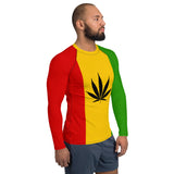 Rastafarian Flag Leaf Men's Rash Guard - Conscious Apparel Store
