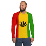 Rastafarian Flag Leaf Men's Rash Guard - Conscious Apparel Store
