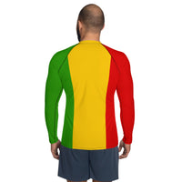 Rastafarian Flag Leaf Men's Rash Guard - Conscious Apparel Store
