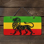 Rastafarian Flag Lion Custom License Plate - Conscious Apparel Store