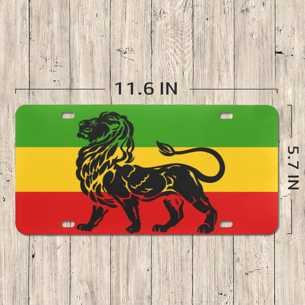 Rastafarian Flag Lion Custom License Plate - Conscious Apparel Store