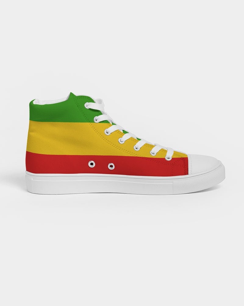 Rastafarian Flag Men's Hightop Canvas Shoe - Conscious Apparel Store